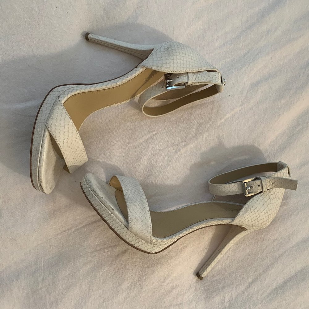 MICHAEL KORS Hutton snakeskin embossed heels